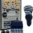 DOK TigerToes Premium Non-Slip Dog Socks for Hardwood Floors - Extra-Thick Grip That Works Even When Twisted - Prevents Licking, Slipping, and Great for Dog Paw Protection (Breezy Blue, Large)