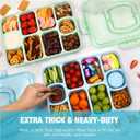 2 x Caperci Snackle Box Container - Large 10-Compartment Divided Serving Tray with Lid and Handle, Built-in 2 Dip Containers, Dishwasher Safe, Leak-Proof, Wheat Straw, BPA-Free (Green)