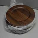 JEVERGN 24 Pack Farmhouse Charger Plates, 13'' Faux Wood Chargers for Dinner Plates, Brown Plate Chargers Set of 24, Round Plastic Charger for Wedding, Party Event, Dinner, Table Setting