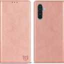 ZZXX for Samsung Galaxy A26 Wallet Case with [RFID Blocking] Card Slot Stand Strong Magnetic Leather Flip Fold Protective Phone Case for Samsung Galaxy A26 Case Wallet(Rose Gold-6.7 inch)