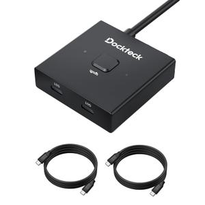 Dockteck USB C Switch, Bi-Directional Switcher 1 in 2 Out/2 in 1 Out, USB Switch with 4K@60Hz, 10Gbps Transfer Speed, 100W PD Charging, 3.3FT USB-C Full Featured Cable for Printer, Laptop, Scanner, SSD Dockteck USB C Switch, Bi-Directional Switcher 1 in 2 Out/2 in 1 Out, USB Switch with 4K@60Hz, 10Gbps Transfer Speed, 100W PD Charging, 3.3FT USB-C Full Featured Cable for Printer, Laptop, Scanner, SSD