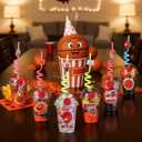 167 Pcs 24 Set Basketball Party Cups Favor with Lid Straw Sticker Pendant Keychain Raffia Disposable Clear Goodie Cups Return Gifts for Sports Team Birthday Theme Party Drinkware Supplies