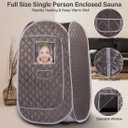 Smartmak Portable Steam Sauna Tent, Full Body Foldable One Person Spa Room for Detox Therapy Without Steamer (33.49 * 33.49 * 55.16in Darkgrey)