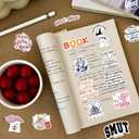 150 PCS Romance Book Stickers for Kindle, Bookish Sticker Pack for Laptop, Ebook Readers Cute Booktok Vinyl Decals Water Bottle Girls Holographic Waterproof Smut Romance (Red150)
