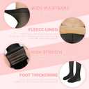 Fleece Lined Tights Sheer Girls, Kids Fake Translucent Warm Thermal Thick Leggings Pantyhose Pants for Winter (Black)