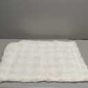 Queen Comforter Set – Cream White Fluffy Comforter Queen Size, Big Bubble Faux Rabbit Fur Bedding Comforter Sets, Warm Cozy Fuzzy Bed Set 3 Pieces, 1 Comforter and 2 Pillowcases