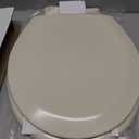 Angol Shiold Slow Close Wood Toilet Seat（Biscuit, Round 16.5''）