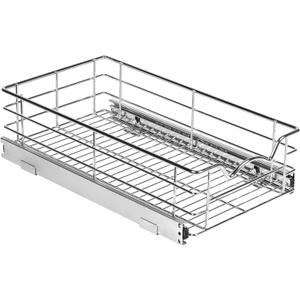 HOLDN STORAGE Heavy-Duty Premium Collection Pull Out Cabinet Organizer - Pantry Drawer Slide Out Caddy -Lifetime Limited Warranty - Basket Size 11" W x 21" D x 5" H, Anti-Rust Chrome Finish
