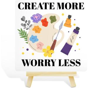Painting Gifts for Women Men, Birthday Christmas Gifts for Artist Art Lover Students Painter, Art Lover Gifts for Teacher, Artist Birthday Gifts, Artist Decor Sign, Create More Worry Less