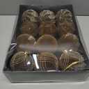 Ciaell 12PCS Brown Velvet Christmas Ornaments - 3.15inch Christmas Tree Balls - Shatterproof Plastic Balls Xmas Hanging Ornaments with Gift Box for Holiday Indoor Outdoor Decorations