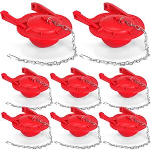Lasnten 8 Pcs 3 Inch Rubber Toilet Flapper Replacement Kit Toilet Tank Flap with 2 Toilet Handle and Stainless Chain Toilet Stopper Flapper Compatible with TOTO Flapper Model G-Max, Easy to Install (Red)