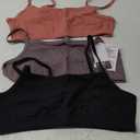 Hanes Women's Cotton String Bralette (3 Pack) (Black/Spiced Fig/Terra Red) S