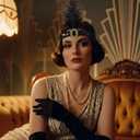Ceenna 48 Pieces 1920s Flapper Headband Black Feather Headband Costume Flapper Headpiece 20s Rhinestone Hair Accessory for Women