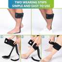 AFO Drop Foot Brace, Medical Ankle Foot Orthosis, Lightweight Foot Support Stabilizer, Drop Foot Postural Correction Brace for Men and Women (XL-Right)