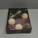 Joyido 12PCS Velvet Christmas Ornaments - Christmas Balls Ornaments - 80mm Glitter Christmas Tree Decoration with a Delicate Gift Box for Christmas, Parties, Decorations(Burgundy Beige Green Brown) (Mixed Color)