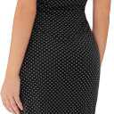 CIDER Polka Dot Bodycon Cocktail Dresses Sleeveless V Neck Midi Dress (Large, Black)