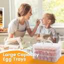 3 Layer Deviled Egg Containers with Lid,Portable Deviled Egg with Handle,Egg Carrier Holder Tray with 72 Holes for Thanksgiving Day,Party Favor Home Kitchen Refrigerator Supplies