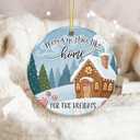 5 x Family Ornament 2025, Cozy Home Predent for Family, New Homeowners, Friends & Loved Ones - Theres No Place Like Home, White Elephant Gift Ornament, Housewarming Gift
