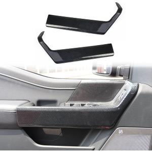Korlot Carbon Fiber Interior Door Handle molding Cover Trims for Ford F150 2021+ for 2023-2025 F250 F350 Super Duty (Front Door)