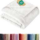 Ultra Soft Fleece Blanket Twin Size - Flannel Fleece Luxury Twin Blanket - Lightweight for Couch Bed Chair - Thick, Warm and Breathable - All Season Cozy Fuzzy, Anti-Static Microplush Bedding, White