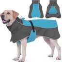 Dog Raincoat, Waterproof Dog Coat with Reflective Straps, Leash Hole & Polar Fleece Lining, Winter Snow Rain Coat for Small, Medium & Large Dogs, Warm, Windproof Vest Jackets (Blue)
