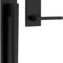 Kwikset Careus Front Door Lock Handle and Deadbolt Set, Entry Door Handleset Exterior with Interior Reversible Lever, Matte Black, Pick Resistant SmartKey Rekey Deadbolt Security