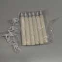 Homemory 6 Pcs Window Candles with Sensor Dusk to Dawn, Ivory Striped Candlesticks with Suction Cups, Roman Column Christmas Window Candle Battery Operated, Flameless Led Taper Candles for Windows