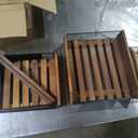 Briwooody 3 Tier Fruit Basket for Kitchen Counter Organizer with Banana Hangers Wooden Fruit Basket Kitchen Counter Storage Holder for Onion Potato Bread Vegetable Organize (11.7 x 12.5 x 15.7 Inches)