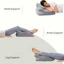 Memory Foam Ergonomic Wedge Prone Pillow, Supportive Pillow for Back, Neck, Leg Support, Acid Reflux, Versatile Usage 50D Foam Machine Washable Cover (Grey)