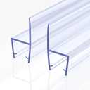 Shower Door Side Seal Strip 2 Pack x 39 Inch H for 3/8" Thick Glass Frameless Shower Door Bottom Seal Strip Door Sweep Ultra Clear Rubber Shower Door Leak Guard