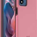 TUDIA Merge Motorola Moto G Play 4G 2024 Case - Dual Layer, Shockproof, Military Grade, Slim, Non-Slip, Heavy Duty Protective Phone Case - Protector Phone Cover - Smokey Pink