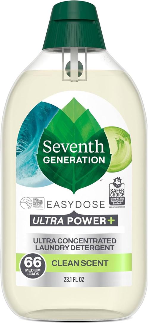 2 x Seventh Generation, Laundry Detergent Ultra Power Plus Clean Scent, 23.1 Fl Oz