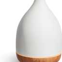 InnoGear Oil Diffuser, 300ML Ceramic Diffuser for Essential Oils Handcrafted Aromatherapy Diffuser Ultrasonic Cool Mist Humidifier with 4 Timers Waterless Auto Off for Room Office, White (Large)