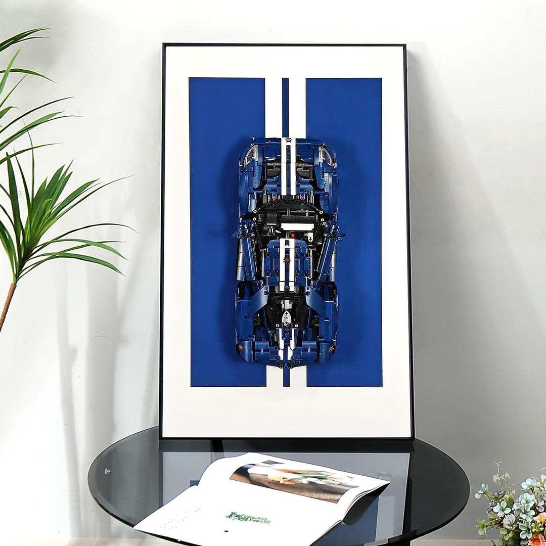 Display Wallboard for Building Block Model Car Sin FKP 37 42115,Adult Collectibles Race Car Wall Hanging Display Frame,Display Picture Frame, for Model Car Lovers(No Car Included)