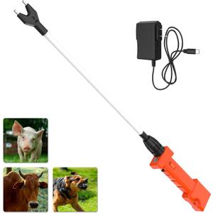 Cattle Prod Rechargeable with Led Light, Waterproof Cattle Prod for Dogs, Electric Cattle Prod Livestock, Lightweight Cattle Prod for Cow (34inch)