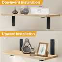 4 Pack - L 6" x H 4" x W1.5, 5mm Thick Black L Shelf Bracket, Iron Shelf Brackets, Metal Shelf Brackets, Floating Shelf, Shelf Supports with Screws