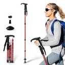 Walking Stick for Hiking, Adjustable Hiking Poles for Men, Women and Kids, Walking Canes for Seniors Balance, Aluminum Trekking Poles Use for Travel, Skiing, Mountaineering (Red)