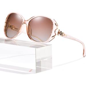 FIMILU Sunglasses for Women Trendy Polarized Sunglasses Oversized Big Sun Glasses Ladies Shades UV Protection (B15 Transparent Brown Frame/Polarized Gradient Brown Lens)