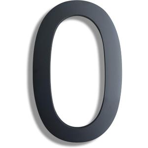 BetLight 8 Inch High Modern House Numbers - Floating Stainless Steel Home Address Number, Easy to Install, Black Finished/Number 0