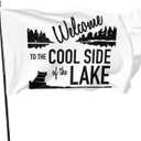Welcome to The Lake 3x5 Ft Flag Bright Vivid Colors Banner With Brass Grommets Indoor Outdoor Decoration Single-Sided Printing