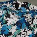 Halcurt Womens Plus Size Long Sleeve Rash Guard Swim Top with Built in Bra Loose Fit UPF50+ Sun Protection Swimsuit Blue Green White Floral 4X