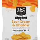4 x 365 by Whole Foods Market, Sour Cream Cheddar Rippled Potato Chips, 8 OZ (EXP 11/01/26)