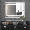 Sweetcrispy 20.1"x28.1" 1Smart Anti-Fog LED Bathroom Mirror with Front Light & Backlit, 3 Color Temperatures, Dimmable, Memory Function, Rectangle Modern Vanity Mirror