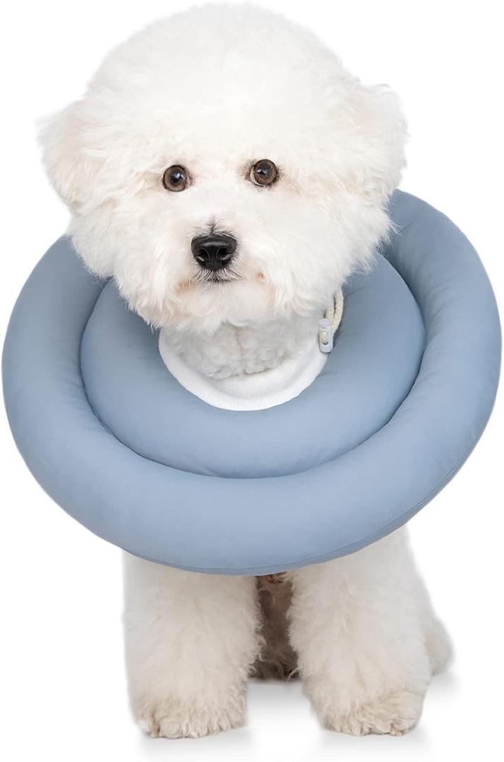Elizabethan Collar, Water-Resistant Soft Adjustable Protective Cone After Surgery for Dogs and Cats, Waterproof Recovery Cone Collar, Soft Pet Recovery Collar Does Not Block Vision E-Collar (S)