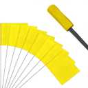 50Pack Yellow Marking Flags, JIZHGRAD 13x4x5 Inch Marker Flags Use for Yard & Lawn, Boundary & Dog Training, Survey & Landscape, Sprinkler & Surveyor, Garden & Construction, High Visibility, Sturdy, Versatile, UV & Weather Resistant