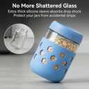 6-Pack 16 oz Overnight Oats Jars with Lids & Silicone Sleeves - Airtight Glass Mason Jars, Food Storage, Wide Mouth Meal Prep Containers for Chia Pudding, Yogurt, Berries & Snacks, Dishwasher Safe