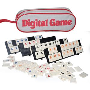 Mini Rummy Cube Set- Portable Rummy Cube Board Game Set with Canvas Bag, 106 Tiles & 4 Racks (2-4 Players) | Compact Travel Games for On-The-Go Fun