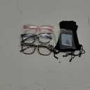 Henotin Pack of 3 Blue Light Blocking Reading Glasses Women Men, Spring Hinge Computer Readers, Anti UV Ray Square Nerd Eyeglasses (Mixed Color, 0.50, Diopters)