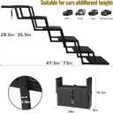 Extra Wide Dog Stairs for Car - Foldable Dog Ramps for Large Dogs with Non Slip Surface, Portable Dog Steps for Cars and SUV, Truck, Support Up to 250 Lbs