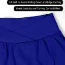 Blooming Jelly Women's Workout Shorts Athletic Running Shorts Crossover High Waisted Gym Shorts with Zipper Pockets (Blue, XXXL)